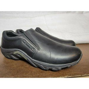 Merrell Jungle Moc Mens Size 11 Leather Midnight Black Slip On Shoes